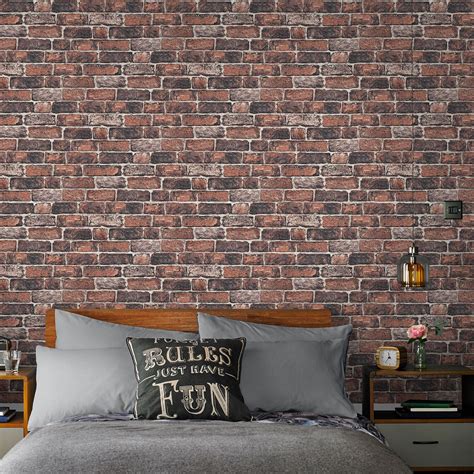 Fresco Red Brick Effect Wallpaper | Brick wallpaper bedroom, Brick effect wallpaper, Red brick ...