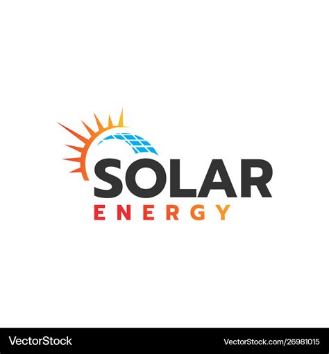 Sun energy solar panels logo design for green Vector Image