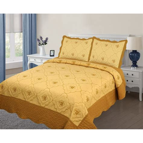 3PC Quilted Bedspread Cover Oversized Queen Size High Quality ...