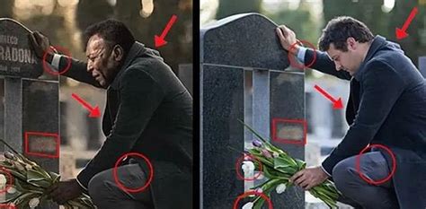 Does this viral photo actually show Pelé visiting Maradona's grave?