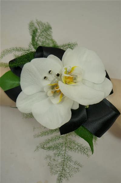 White Orchid Wrist Corsage Poppy Flowers Florist Kilcolgan