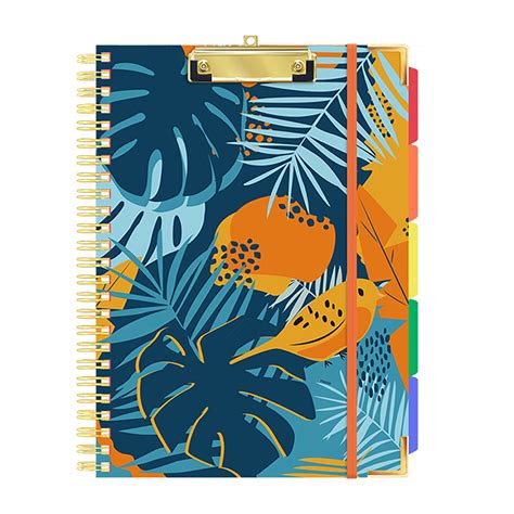 Pnellth Clipboard Folio with Refillable Notepad Letter Size 5 Dividers ...