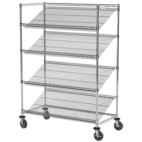 H72'' Industrial Wire Rack Shelving , 800lbs Nsf Stainless Steel Shelves On Wheels