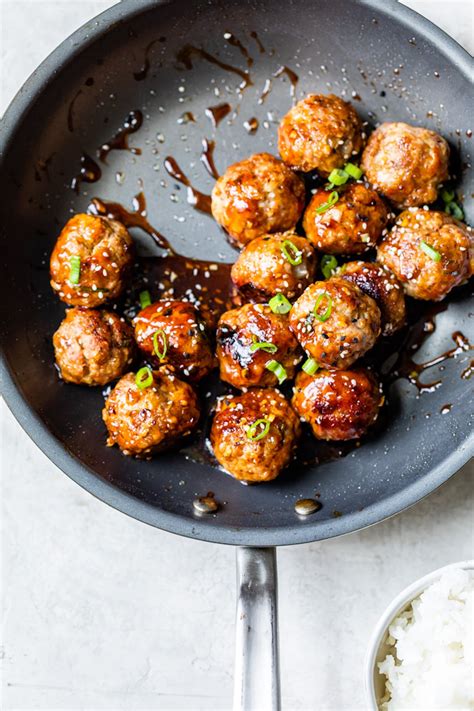 Teriyaki Pork Meatballs - The Almond Eater