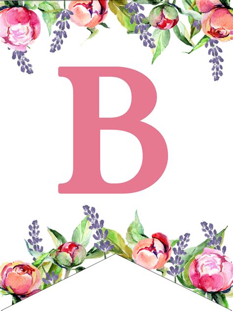 Floral Free Printable Alphabet Letters Banner - Paper Trail Design