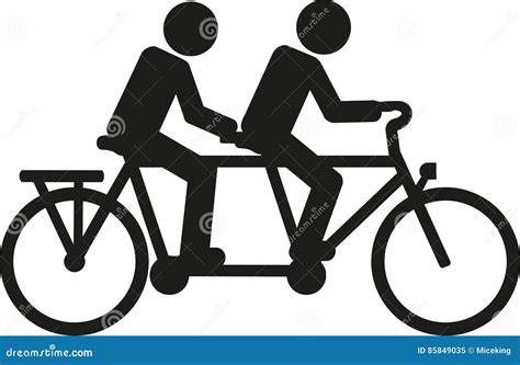 Tandem bicycle pictogram stock vector. Illustration of racer - 85849035