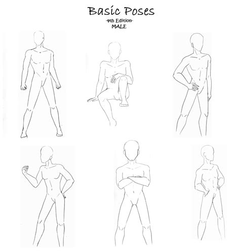 Basic Poses 4- Male by darkflower8923 on DeviantArt