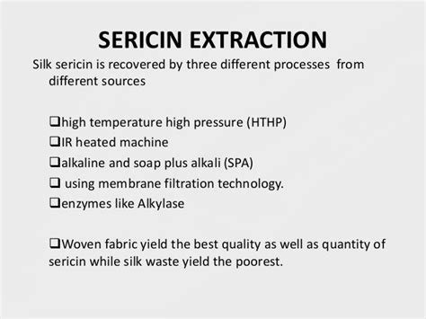 Sericin and its applications in textiles