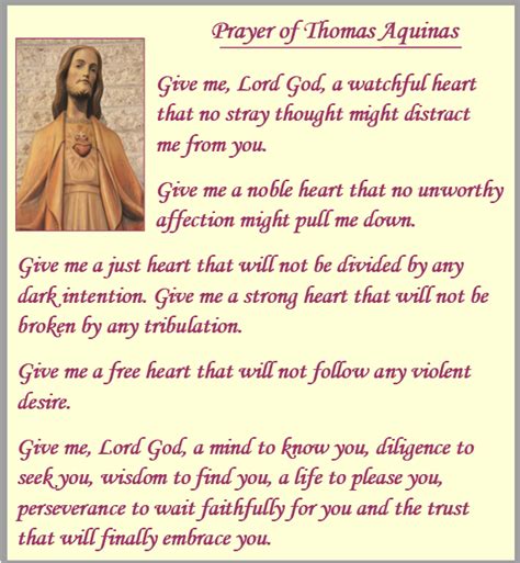 Prayer of St. Thomas Aquinas – St. John Neumann Parish – Bryn Mawr, PA