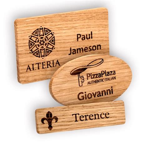 ECO FRIENDLY Wooden Name Badge - Individual name