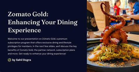 Zomato Gold: Enhancing Your Dining Experience