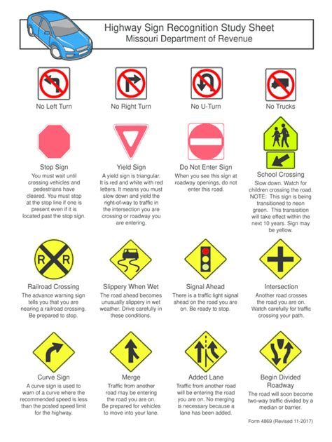 Printable Road Sign Practice Test - Printable JD