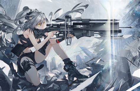 girls with guns, anime, anime girls, Arknights, Schwarz(Arknights) | 3500x2268 Wallpaper ...