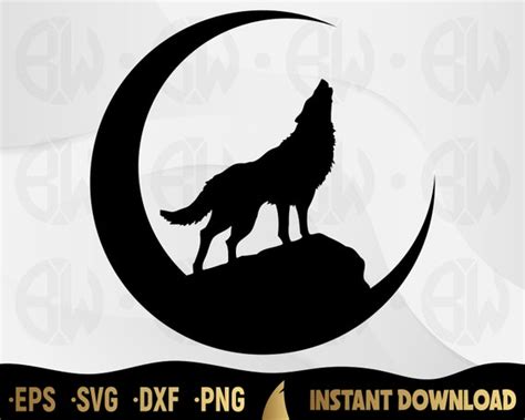 Wolf Howling in A Moon Svg Howling Wolf Svg Wildlife Svg - Etsy