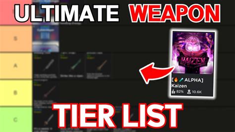 The ULTIMATE Weapon Tierlist in [🔥🧪ALPHA] Kaizen Roblox.. - YouTube