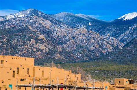 Taos New Mexico Sangre De Cristo Mountains Ancient History Stock Photo ...