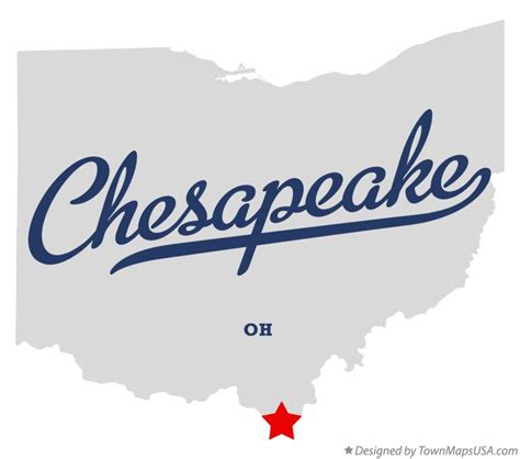 Map of Chesapeake, OH, Ohio