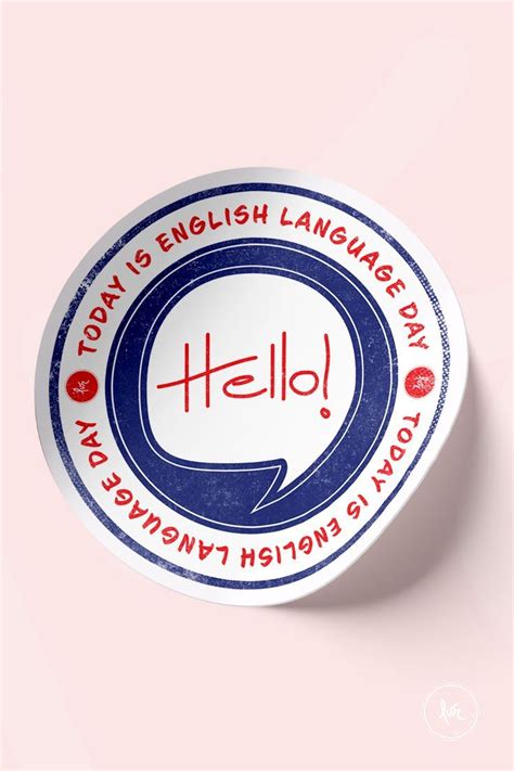 English Language Day Badge Sticker