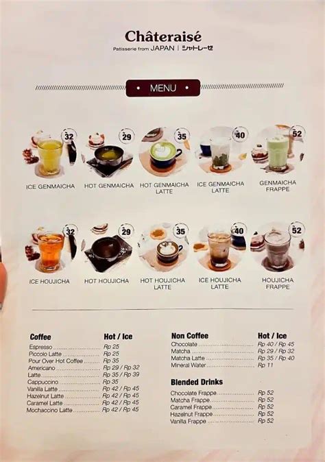 Chateraise Menu: Chateraise Singapore Menu Updated 2024