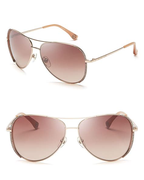 Lyst - Michael Kors Sadie Aviator Sunglasses in Pink
