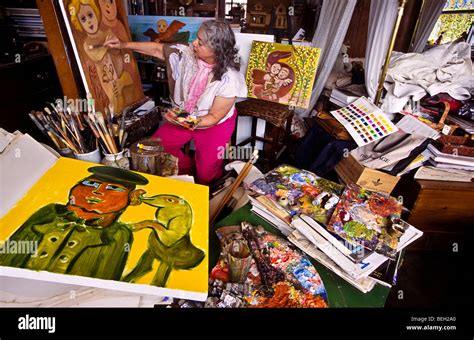 Artist Mirka Mora in her studio, Australia Stock Photo - Alamy