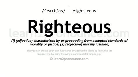 Pronunciation of Righteous | Definition of Righteous - YouTube