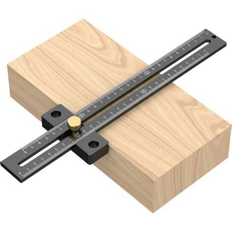 T-Square Ruler, Wood Marking Hole Ruler Scribing Gauge Line Joiner Carpenter with 180MM Scale ...