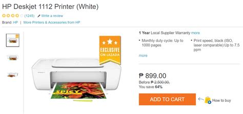 Lazada Flash Sale: HP Deskjet 1112 Printer for Only PhP899!