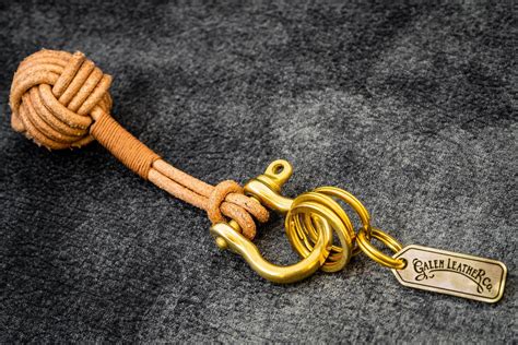 The Knot- Leather Monkey's Fist Keychain - Galen Leather