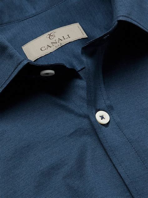 Canali - Cotton-Jersey Shirt - Blue Canali