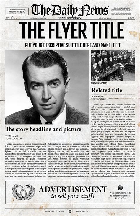 Photoshop Newspaper Template | Newspaper template, Newspaper background, Newspaper template design