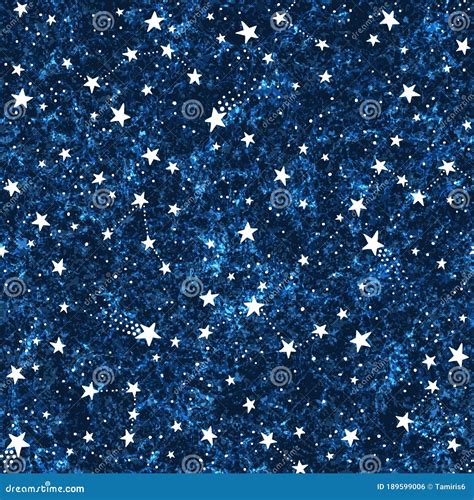 Seamless Dark Blue Textured Pattern with Constellations and Stars Stock Vector - Illustration of ...