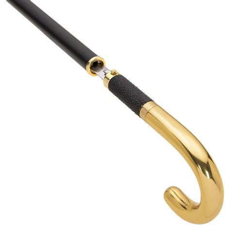 Gold Plated ISS Sword Cane with Hidden Full Length Rapier Blade