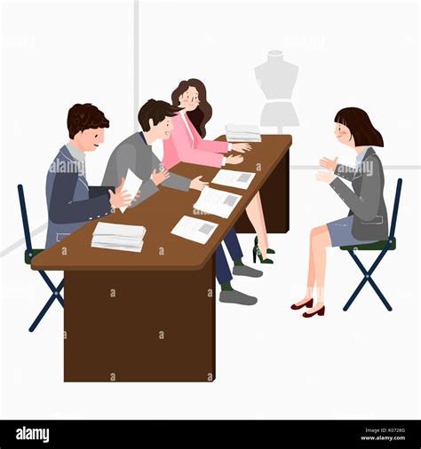 Illustration of job interview Stock Photo - Alamy