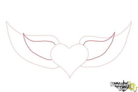 How to Draw a Broken Heart With Wings - DrawingNow