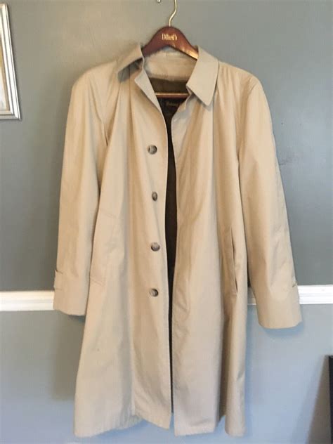 Botany 500 Men's Trench/Rain Coat Vintage Tan 40 Long - Gem