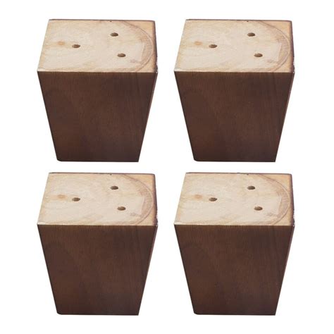 3" Square Solid Wood Furniture Leg Table Feet Replacement Walnut Color, 4pcs - Walmart.com ...