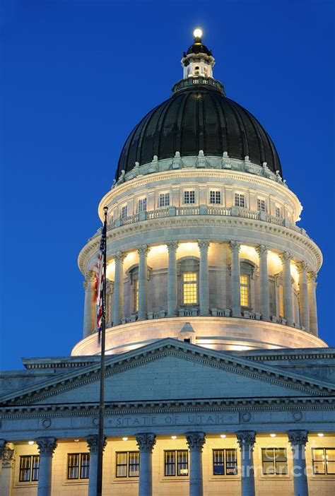 Utah State Capitol Building Dome at Sunset Photograph by Gary Whitton - Fine Art America