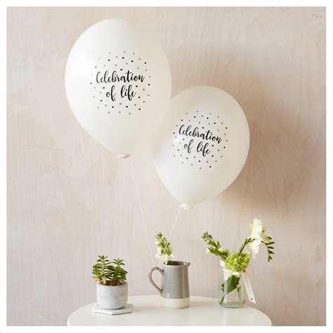 Celebration of Life Funeral Remembrance Balloons - White – Angel & Dove