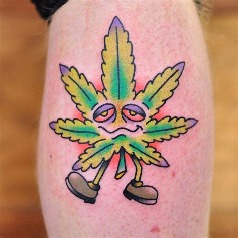 420 Weed Leaf Tattoo By Melbourne Tattooist Kane Berry – Vic Market Tattoo