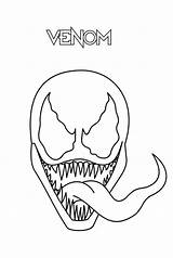 Venom With Model Coloring Page Easy Drawing sketch template