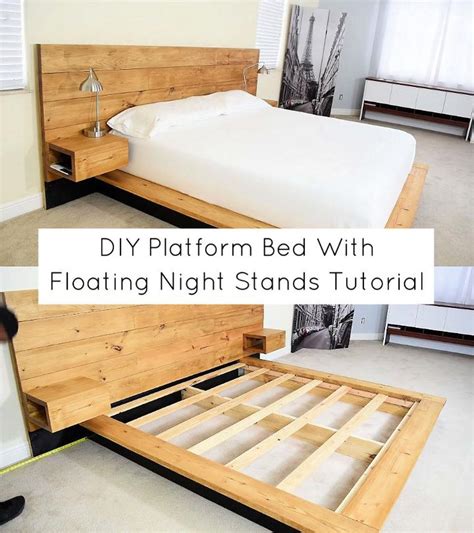 DIY Platform Bed With Floating Night Stands Tutorial