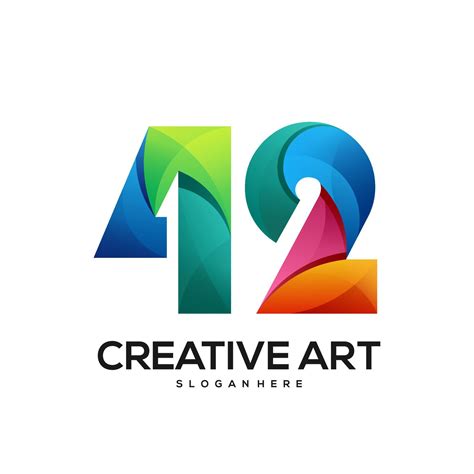 42 logo colorful gradient design 7578523 Vector Art at Vecteezy