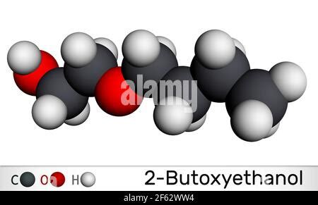 2-Butoxyethanol, butoxyethanol molecule. It is primary alcohol and ...