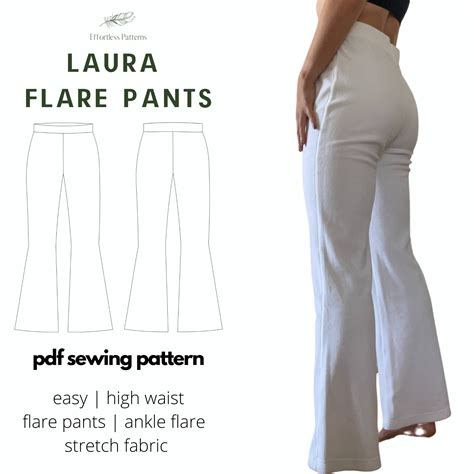 ANELISE Flare High Waist Pants Sewing Pattern 34 36 38 40 42 Canada ...