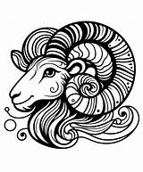 Aries Zodiac Symbol Coloring Pages sketch template
