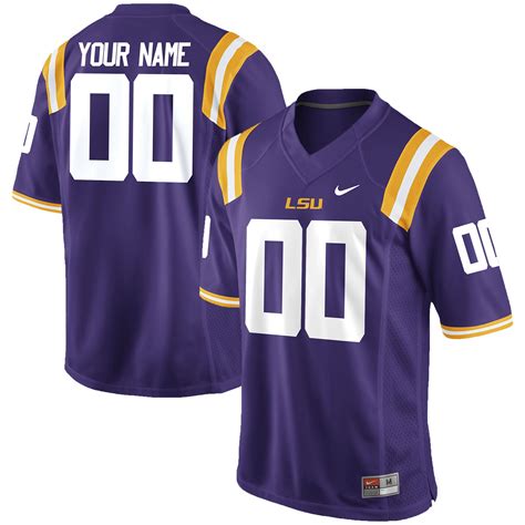 Nike LSU Tigers Purple Custom Replica Football Jersey