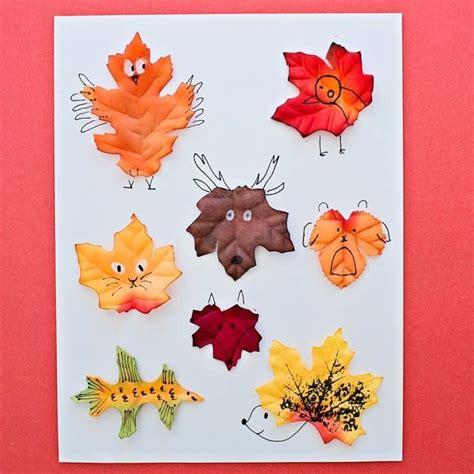 LEAF ANIMAL ART WITH TEMPLATE - hello, Wonderful | Fun arts and crafts, Leaf animals, Fall ...