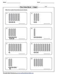 Paring Numbers Using Base Ten Blocks Worksheets - Worksheets For Kindergarten