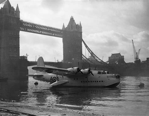 Sunderland Flying Boat Being Displayed By Tower Bridge posters & prints ...